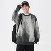 Suéter de cuello redondo de jacquard nuevo y cálido de invierno para hombre, suéter holgado de talla grande estilo japonés retro que combina con todo, moderno