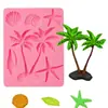 Molde de Silicona de Caracola, Caracola, Estrella de Mar, Palmera para Decoración de Pasteles de Fondant y Chocolate