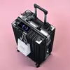 Maleta de gran capacidad con marco de aluminio y ruedas resistentes y duraderas, con ruedas omnidireccionales, adecuada para viajes de negocios y como maleta de viaje con protección de contraseña.