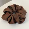 Goma para el Pelo Lisa de Color Sólido, Seda Artificial, Diadema Elástica Satinada de Alta Gama Europea y Americana, Accesorio para el Cabello Elástico Retro a la Moda al por Mayor