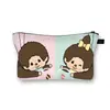 Nueva Bolsa de Maquillaje Monchichi de un Solo Lado para Niñas, Bolso de Mano Portátil de Gran Capacidad, Linda Bolsa de Almacenamiento de Escritorio al por Mayor