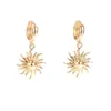 Brincos de Pingente de Sol Moda Transfronteiriça Europeia e Americana Joias Retrô Luxo Leve Toque de Alto Padrão Strass Linhas Geométricas Ear Cuffs Feminino