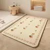 Alfombra de piso de lino para baño de dibujos animados, tapete para entrada de inodoro, tapete absorbente, alfombra antideslizante de secado rápido para pies