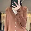 Cardigan de Punto de Lana Peinada con Cuello en V, Nuevo Estilo Primavera 2025, Combinación de Colores, Holgado, Diseño Versátil, Falso de Dos Piezas para Mujer