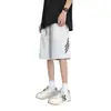 Pantalones cortos de hombre estilo americano, nuevo modelo de verano, pantalones cortos de seda helada de secado rápido hasta la rodilla, pantalones deportivos holgados casuales de tacto fresco para hombre