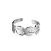 Anillo Ajustable de Acero de Titanio Hip Hop Moderno Expresión de Marca Bolsa Smiley hiphop Calle Disco Dedo Medio Dedo Índice
