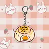 Chaveiro de Desenho Animado Fofo 2D Novo Transfronteiriço Coelhinho Porta-Chave de Bolo da Lua de Meio Outono Pingente de Carro Pingente de Mochila Escolar