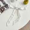 Bufanda de Seda de Lunares Azules, Raya Larga, Bufanda de Cuello a Cuadros Multiusos Estilo Coreano de Gama Alta, Lazo para el Cabello, Lazo para el Cabello, Cinta