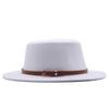 AliExpress wish Amazon ebay nuevo sombrero para parejas para hombre y mujer sombrero de lana de copa plana y ala plana sombrero de jazz