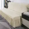 Funda de sofá elástica sin brazos, con ribete jacquard de cobertura total, funda para sofá cama plegable, adecuada para todas las estaciones, funda protectora a prueba de polvo