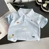 Traje de Verão para Meninos 2026 Crianças Algodão Piquet Bordado Cachorrinho Camisa Polo de Manga Curta Shorts Conjunto Fino de Duas Peças para o Verão