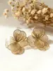 Pendientes de Hierro Irregulares con Forma de Flor de Estilo Minimalista de Moda para Mujer, Pendientes de Botón Retro Coreanos