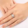 Conjunto de Anéis Empilháveis Clássicos Europeus e Americanos em Prata Esterlina S925 para Mulheres, Conjunto de Anéis de Combinação de Zircônia de Alta Qualidade 3Ct, Conjunto de Duas Peças