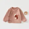 Roupas para Recém-Nascidos Outono Algodão Puro 0-3 Meses Roupas com Fechamento nas Costas Categoria a Tops Sem Costura Sala de Parto Bebê Roupas para Bebê