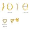 Pendientes de circonita con incrustaciones de corazón dulce y fresco con baño de latón dorado real transfronterizo de Europa y Estados Unidos, lindos pendientes para damas