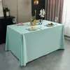 Toalha de Mesa para Casamento à Prova de Óleo e Manchas Retangular Especial para Sala de Conferências Mesa Longa Stand de Feira Cor Sólida Toalha de Mesa de Hotel