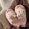 Pantufas de Algodão com Desenho de Gato Fofo para Meninas, Novo Estilo de Alta Moda Outono/Inverno 2026, Sapatos Quentes de Encaixe Peludos para Casa