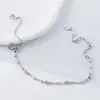 Nalan Plata S925 Exquisita Minimalista Estilo Ins Cadena de una Sola Perla de Diamante Pulsera de Perlas Ajustable S8214