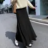 Saia Estilo Casual para Ir ao Trabalho Saia Plissada em Formato de Guarda-chuva para Altas Malha Feminina Outono e Inverno 2024 Cintura Alta Emagrecedora Saia de Malha Estilo Ocidental