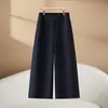 Elegantes pantalones de traje de pierna ancha para mujer, nueva colección otoño 2026, tiro alto, adelgazantes, casuales, de pierna recta, largo cropped, adecuados para figuras petite