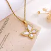 Collar Venta Caliente Transfronteriza Mariposa Zirconia Microincrustada Accesorios de Collar para Mujer Cadena de Clavícula Simple Nicho Gama Alta Accesorios para Mujer