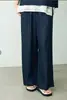 Calça Feminina Casual de Verão Wide-Leg, Caimento Reto Solto, Calça Esportiva Versátil, Fluida, Emagrecimento, Cintura Alta, Calça Longa Casual Patchwork