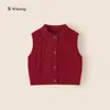 Bangxuan Huzhou Zhili Roupa Infantil Chegadas de Inverno Suéter Infantil Simples Acolchoado Colete para Meninos Top Vermelho para Meninas
