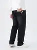 Pantalones Talla Grande High Street Jeans Rectos Desgastados Otoño Nuevo Retro Americano Elásticos Holgados Pantalones para Gordos para Hombre