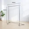 Estante de Exhibición para Tienda de Ropa de Acero Inoxidable con Ruedas de Pie Estante Isla de Exhibición para Tienda de Ropa de Mujer Colgador Móvil para Exhibición en Ventana