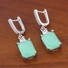 Pendientes geométricos de colores dulces transfronterizos europeos y americanos para mujer, ligeros, de lujo, con circonita, a la moda, retro, exquisitos, de alta gama, joyería para las orejas.