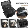 Bolsa de maquillaje profesional de PU, maleta de maquillaje con ruedas, caja de herramientas de maquillaje, tatuaje, arte de uñas y belleza multifuncional de gran capacidad, maleta de equipaje