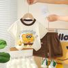 Ropa Infantil Coreana Niños Verano 2025 Nuevo Estilo Estilo Infantil Pantalones Cortos de Cargo Lindos de Manga Corta Set de Dos Piezas de Moda