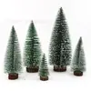 Decoración Navideña Mini Árbol de Navidad Ventana Navideña Escritorio Micro Paisaje Adornos Pequeños Árbol de Aguja de Cedro Blanco Simulada Recubierta