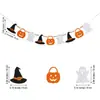 Suministro exclusivo transfronterizo: Decoración de Fiesta de Halloween con Banderín de Fieltro de Calabaza Fantasma Sombrero de Bruja Bandera Colgante Oem Dropshipping