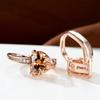 Aretes de Corazón Esmeralda con Diamantes de Zirconia Chapados en Oro Blanco para Mujer de Amazon European and American Jewelry