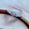Plata Pura 999 Conejo y Oso Cuerda Trenzada de Color Combinado Hecha a Mano, Linda y Versátil, Moderna para Ropa de Trabajo