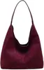 Bolsa Tote Estilo Preguiçoso, Bolsa Feminina de Veludo de Grande Capacidade, Bolsa para o Trabalho e para o Dia a Dia, Bolsa Simples de Ombro, Bolsa Francesa de Camurça