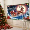 Tela de Fondo Navideña de Venta Caliente Transfronteriza Tema Árbol de Navidad Muñeco de Nieve Regalos Fondo Fotográfico Escena de Fiesta Decoración