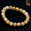 Mingdu Cristal Cristal de Titanio Natural Flor de Cristal de Titanio Pulsera de Cristal Dorado para el Cabello Pulsera de Perlas Redondas Flor de Cristal de Titanio para el Cabello Completo Venta al por Mayor