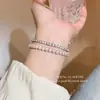 Pulsera de Perlas Plateadas Vintage Estilo Francés, Versátil y Única, Pulsera de Cuentas de Alta Gama, Retro y Sencilla, Joyería de Regalo para Mejor Amiga