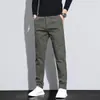 Pantalones Largos Versátiles Ligeros de Lujo para Hombre, Casual de Primavera y Otoño, Sueltos, Elásticos, Modernos, Pierna Recta, Cómodos para Ir al Trabajo, Ajuste Delgado de Moda