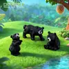 Paisaje en Miniatura Realista de Pie Oso Negro Grande Muñeco Lindo Gránulos Jardín Paisajismo DIY Accesorios Decorativos Mini Adornos Pequeños