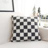 Estilo Nórdico Moderno Simple Estilo ins Cojín Tablero de Ajedrez para Sala de Estar Sofá Cojín Negro y Blanco Cojín de Cachemira