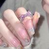 Anillo de circonita con lazo rosa de princesa Castle para mujer, ligero, lujoso, exquisito, dulce y moderno, ajustable.