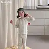 Clase infantil Beixinan Ropa y Pantalones de Algodón Puro Lycra Otoño para Niños y Niñas, Conjunto de Ropa Interior Térmica Sin Costuras