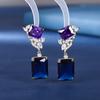 Odina Luxury Gem Hollow Flower Micro-inlaid Zircon Mulheres coloridas Inlay Fresh Brincos de prata das mulheres S925
