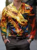 2026 Sitio Independiente Transfronterizo Temu Xiyin Estampado de Salpicaduras de Tinta Oscura Camisa de Manga Larga con Cuello de Solapa para Hombre Venta al por Mayor