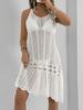 Vestido feminino transfronteiriço europeu e americano suspensórios de tecido oco saia colete saia grande saia pêndulo blusa de praia Z1067