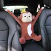 Bonita caja de pañuelos para coche, montada en el respaldo del asiento trasero, caja de pañuelos de dibujos animados para coche, suministros de decoración interior de coche