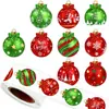 500 Pegatinas/Rollo Pegatinas Navideñas para Globos y Vidrio Autoadhesivas Pegatinas de Regalo para Fiesta Navideña